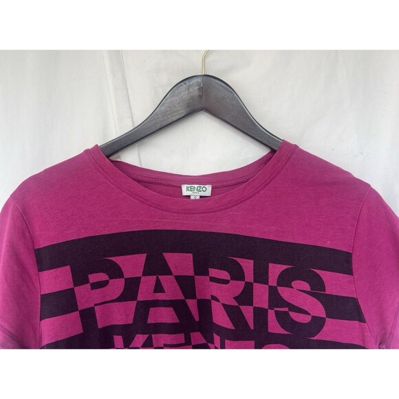 Kenzo Paris Purple Magenta Striped Logo T-Shirt Women’s Size Small Streetwear - Picture 2 of 6